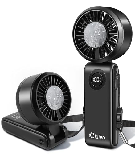 Portable Handheld Turbo Fan, High-Power Motor, Cooling Plate, LED Display, 4000mAh Rechargeable, Speed(1-100) Adjustable, Foldable Design, 3-IN-1 Hand/Desk/Neck Fan for Travel Beach Outdoor Activities