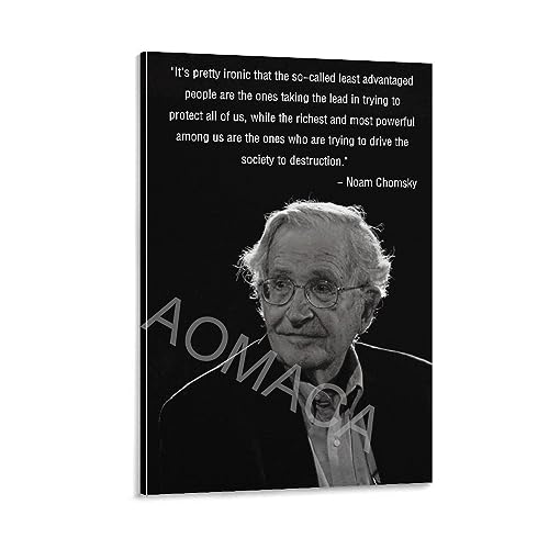 Noam Chomsky Quote Posters (2) Canvas Painting Wall Art Poster for Bedroom Living Room Decor 20x30inch(50x75cm) Frame-style