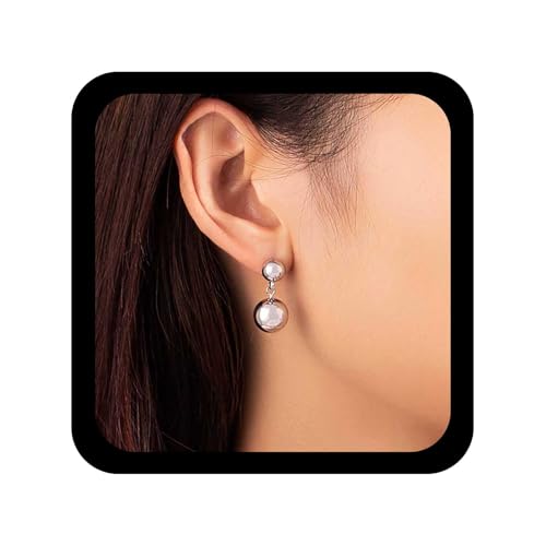 Cybche Vintage Bola De Cuentas Gota Pendientes De plata Bola De Metal Cuelgan Pendientes De Bolas Pulidas Pendiente De plata Pendiente De Cuentas De Fiesta De Mínimas De Joyería Para Las Mujeres