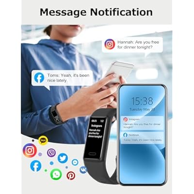 Fitness Tracker, Fitness Watches for Men Women with 24/7 Heart Rate Monitor Sleep Tracker Step/Calorie Counter Stopwatch Pedometer IP68 Waterproof (Dark Black)