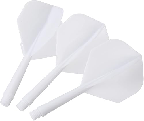 Miniatura 4 de PATIKIL Eje de dardos y vuelos integrados, paquete de 9 juegos de dardos de plástico duradero, color blanco