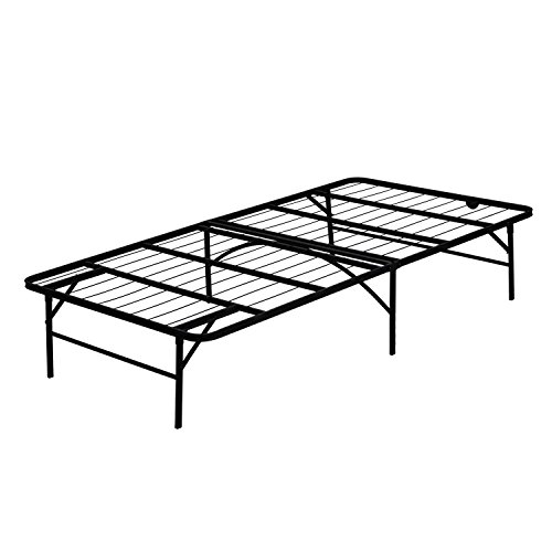 FURINNO Angeland Mattress Foundation Platform Metal Bed Frame, Twin, Black FURINNO Angeland Mattress Foundation Platform Metal Bed Frame, Twin, Black