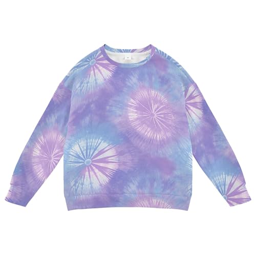 Wudan Purple Pattern Little Girls Hooded Sweatshirt Long Sleeve Kids Hoodies Boys