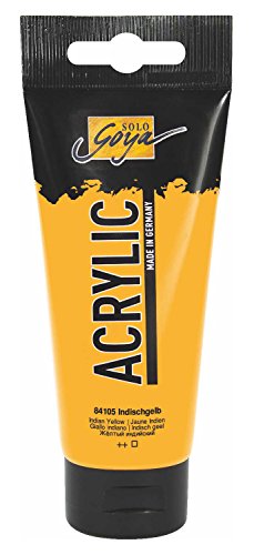 KREUL 84105 - Solo Goya Acrylic, tube de 100 ml en jaune indien, peinture acrylique crémeuse et polyvalente de qualité étude, à base d'eau, séchage rapide et mat