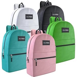 5 Pack Classic Backpacks in Assorted 5 Colors – Wholesale Bulk Bookbags for Kids, Ideal for Schools, Charities, and Organizations Seeking Durable and Reliable Backpacks