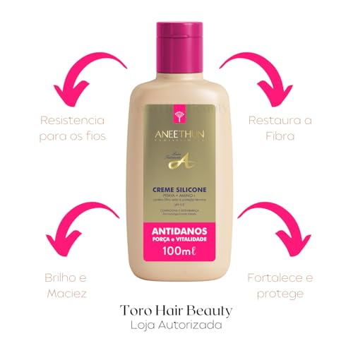 Kit 3 Cremes de Silicone Proteção, Atidanos e Brilho Aneethun Linha A 100ml