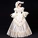 KEMAO Victorian Rococo Baroque Marie Antoinette Dress Ball Gown18th Century Victorian Rococo Inspiration Maiden Costume (Large, Rice White-T)