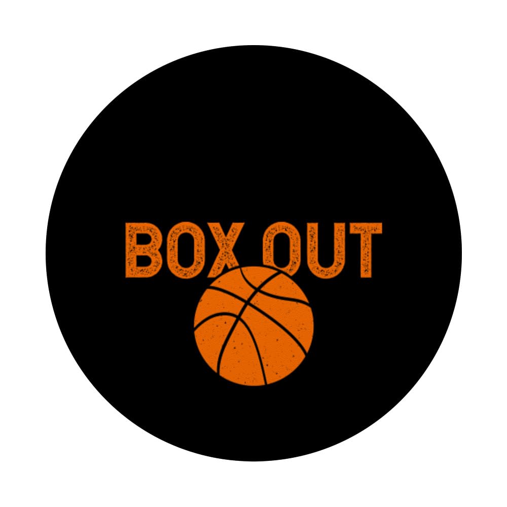 Box Out Basketball Rebound Rebounding Baller Sport Coach PopSockets Swappable PopGrip, Black - Image 3
