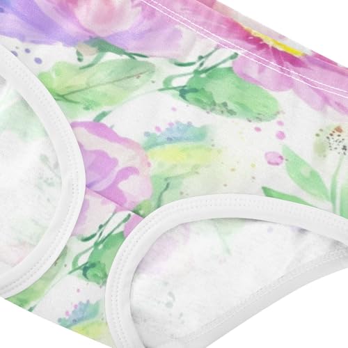Watercolor Wildflowers Pastel Panties Little Girl Toddler Girls Underwear Cotton Funny Briefs Girls Undies 2t4