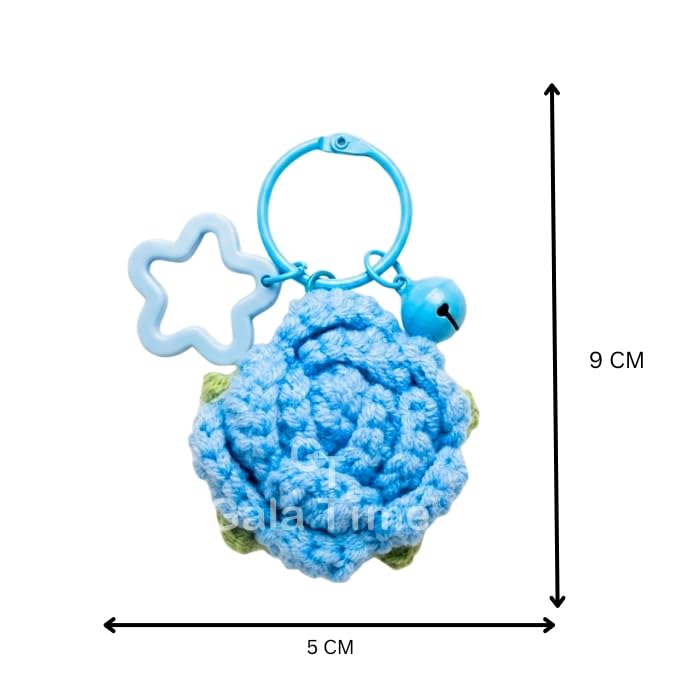 Image of Handmade Crochet Flower Keychain for Bags Keys Purse Backpack Cute Aesthetic Yarn Keyring Bag Charm Handmade Soft Thread Flower Keychain for Girls Women Kids Gifting and Daily Use