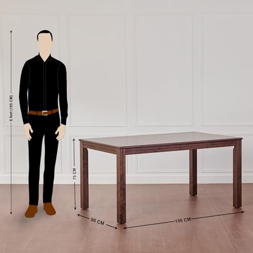 Image of Home Centre | Montoya 6-Seater Dining Table | Engineered Wood, for Dining Room | Brown | 1 Year Warranty
