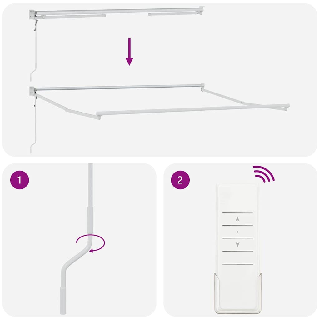 Toldo retráctil con mando a distancia, toldo articulado para terraza y jardín, 300 x 250 cm, marco de aluminio estable y tela de poliéster, sombreado moderno para exteriores
