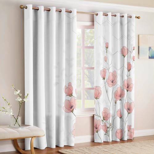 Rideaux occultants imprimé fleurs en polyester isolant de qualité