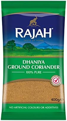 Rajah Spices Dhaniya Ground Coriander | Coriander Powder | Ada | Adarak | ADU | Adaraka | Adrak | (400g)