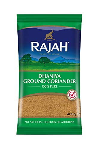 Rajah Spices Dhaniya Ground Coriander | Coriander Powder | Ada | Adarak | ADU | Adaraka | Adrak | (400g)