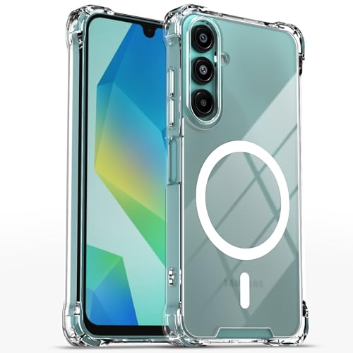 Image of Pikkme Back Cover for Samsung Galaxy A16 5G Mag-Safe Shockproof PC + TPU Protective Case Magnetic Support Bumper Case (Transparent Mag-Safe)