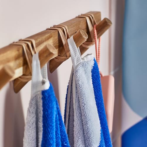 Drap de douche ProTuning BERGVATTNET de qualité supérieure bleu blanc 70x140cm