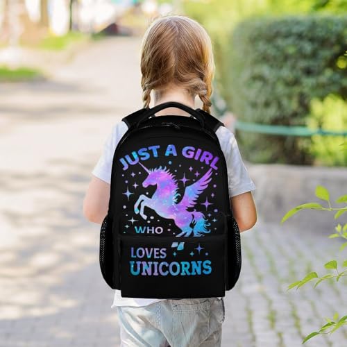Unicorn Backpack for Girls & Women, 16 Inch Black Backpacks for School, Cute Lightweight Bookbag for Kids2