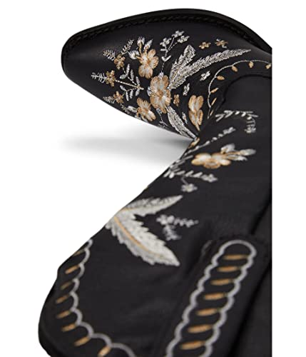Image of Dingo Womens Full Bloom Floral Round Toe Casual Boots Knee High Mid Heel 2-3 inch