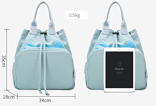 Image of SwooK Small Handy Mini Mummy mommy Babies baby Diaper Bag BagPack Backpack Multi-Function Baby Diaper Backpack Nappy Bags Mom Dad Small Mini Travel Backpack Large Capacity Baby diaper Bag Bags (235- Aqua)