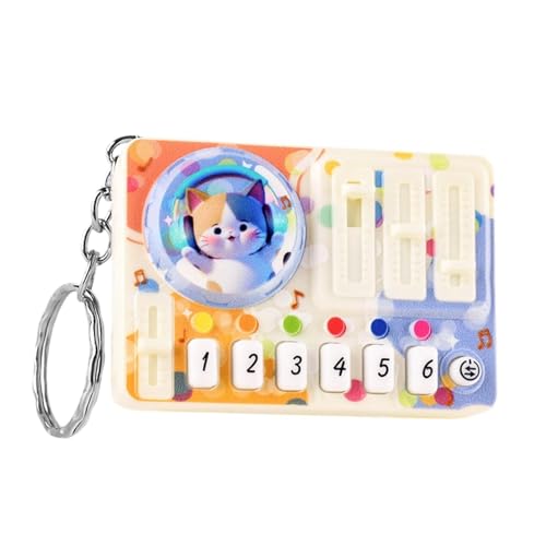 Lindo llavero de DJ de música, dije de de dibujos animados, instrumento musical con material, diseño divertido con construcción ligera, accesorio de llavero para niños, niñas, niños, decoración