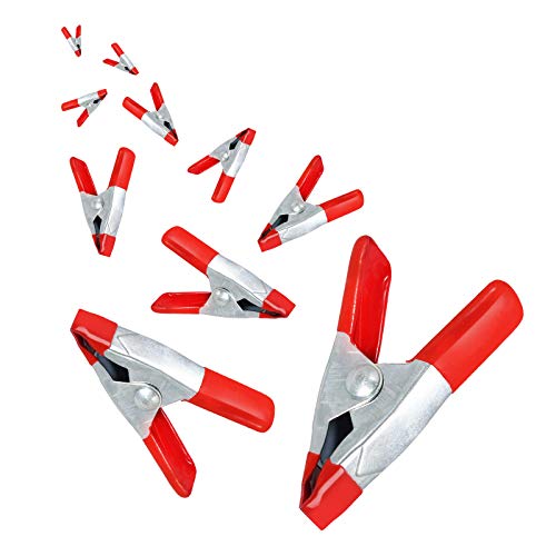 Lanzeuta 12Pcs 2 Inch Red Metal Spring Clamps, Heavy Duty Clips With Pvc Coated Tips & Handles For Gluing, Clamping & Securing #TOP4