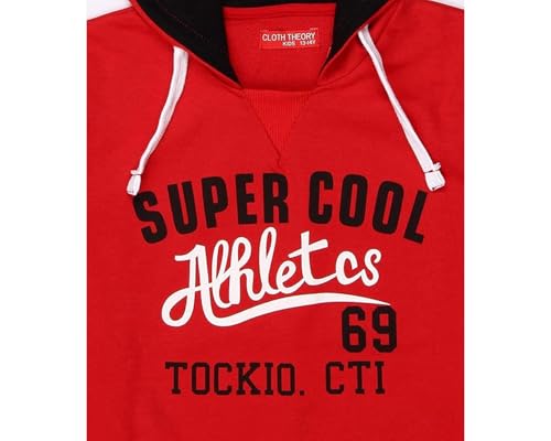 Image of Clotth Theory Boy's Fleece Solid Color Blocked Hooded Sweatshirt Jacket
