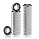 Skweawert 20Pcs 608ZZ Deep Groove Ball Bearings ID 8mm x OD 22mm x Width 7mm 608-2Z Double High Carbon Steel Seal Shielded Deep Groove Ball Bearings Miniature Bearing Industrial Bearing