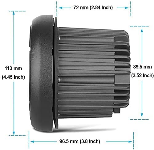 Dimensions of the GUZARE GR-305 Marine Bluetooth Stereo Receiver in millimeters and inches