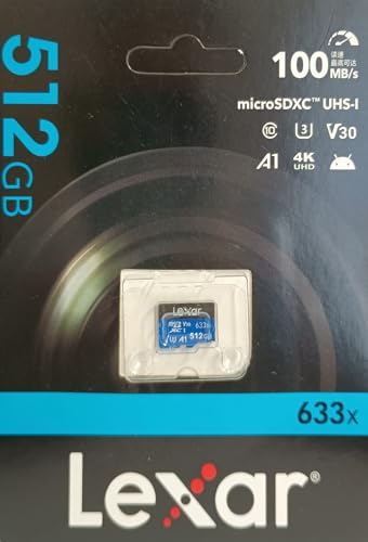 ���N�T�[ microSDXC 633x �C�O�p�b�P�[�W 128GB/256GB/512GB UHS-I U3 V30 A1 Class10 4K UHD�Ή� �ő�100MB/s �h�� �ϏՌ� �ϔM ��X�� (128, GB)