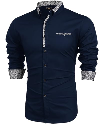 Image of Mens Shirt | Black Cotton Blend Casual | Regular Fit | Full Sleeve | Printed Spread Collar | Solid Plain Style | Summer Office Wear | Stylish Shirt for Men