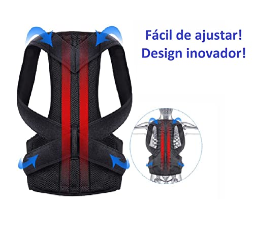 Cinta Postural Corretor de Postura e Lombar Magnético Colete Neoprene (G)
