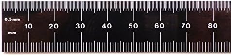 PEC Tools 150 mm Metric Black Chrome, Zero-Glare Machinist Ruler with Markings .5 mm, mm Both Sides
