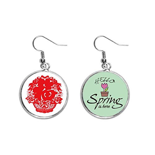 Pendientes de linterna roja china joyas tradicionales colgantes de moda