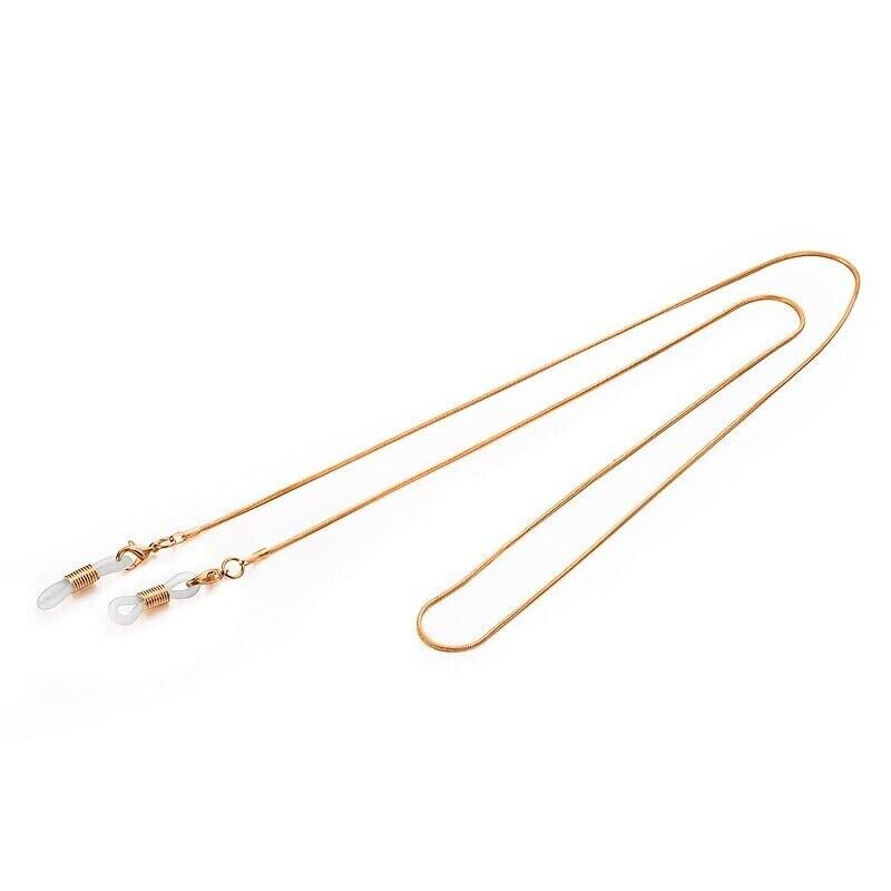 Bhavya Optic® Unisex Metal Gold Finish Spectacle Chain Lanyard for Eyewear Frames Anti-Slip Eyeglasses Holder for Sunglasses Reading Glasses Retainer -Golden