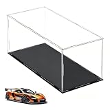 ZhouWei Acryl Vitrine, Klein Acryl Vitrine Schaukasten Transparent Staubdichte Display Case mit Schwarz Boden Plexiglass Box Display Box, für Actionfiguren Heimaufbewahrung Sammlerstücke (25×15×10 cm)