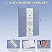 Keepsake Baby Memory Book Timeless First 5 Year, Baby Scrapbook Journal with 5 Stickers, Pregnancy to Age 5 Milestone Record, Gender Neutral Baby Book for Boy and Girl, 112 Pages, Blue