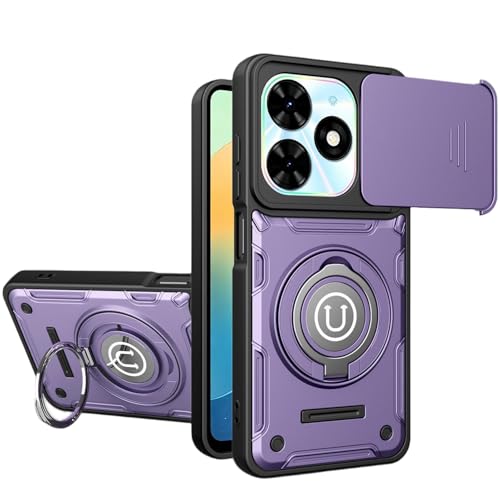 �X�}�z�P�[�X �Ή��@�� for Tecno Spark Go 2024 / Spark 20 / 20C/ Pop 8,�Ή��@�� for Infinix Hot 40i�y�}�O�l�b�g���ԍڃ}�E���g �����h�~ 2-in-1 PC+TPU 2�E�F�C�u���P�b�g�X�^