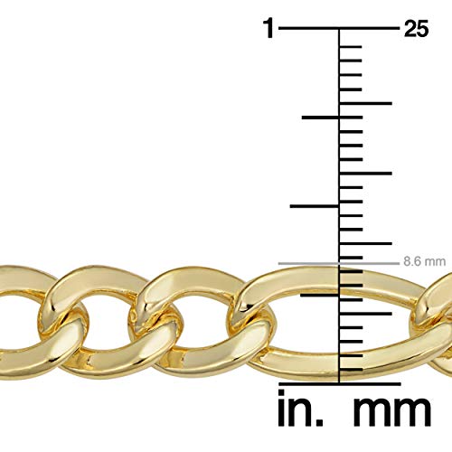 Kooljewelry Solid 14k Yellow Gold Filled 8.6 mm Figaro Chain Necklace (18, 20, 22, 24 or 30 inch)3