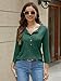 EADINVE Women's 3/4 Sleeve T-Shirts Crew Neck Buttons Cute Casual Tunic Tops Basic Tees Blouses Loose Fit Pullover 2024 Green