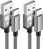 USB Typ C Kabel, 2Stück 2M Handy Ladekabel USB C Aufladekabel 3.1A Schnellladekabel USB C Kabel for Samsung Galaxy A71 A53 A33 S20 S10 S9, Huawei P30/P20, Google Pixel, Sony Xperia, Redmi