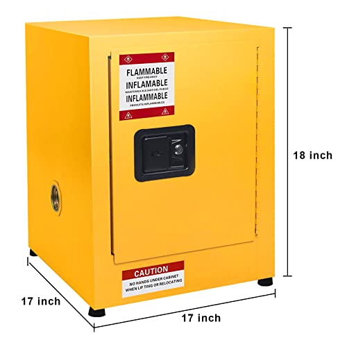 Image of Flammable Cabinet 17 inch x 17 inch x 18 inch, Galvanized Steel Safe Cabinet Adjustable Shelf Flammable Storage Cabinet for Industry and Home