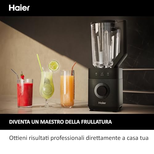 Haier I-Master Series 5 Frullatore I-Master Serie 5 Obsidian grey, 6 lame in acciaio inox, Caraffa in vetro da 2 L, 3 programmi preimpostati, Personal Ju