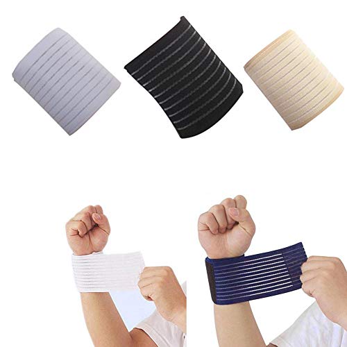 Febelle Flexiable Muñequera Durable Soporte para la Muñeca Correa de Compresión Ajustable Cuidado de los Deportes Blanco