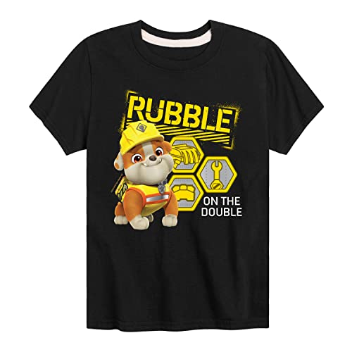 HYBRID APPAREL - Paw Patrol - Rubble & Crew - Rubble On The Double - Toddler & Youth Short Sleeve Graphic T-Shirt - Size 5T Black