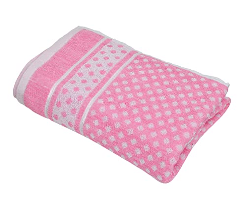 Image of Kuber Industries Multiuses Dot Printed Soft Cotton Bath Towel, 30 inchx60 inch- Pack of 2 (Orange & Pink)