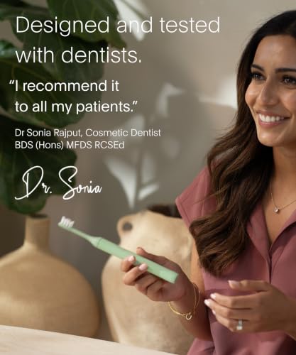 Image of SURI Recyclable Plant-Based, Electric Toothbrush Heads - Long Lasting Replacement Heads | Compatible Only Sonic Electric Toothbrush - Winter Fern, Pack of 3