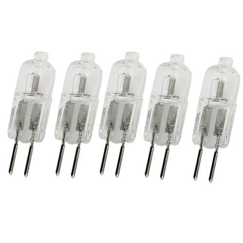 UGEFKMQ 5Pc Lampadine Alogene G5.3 12V 100W GU5.3 Base a doppio ago Lampada Alogena Lente In Vetro Trasparente Dimmerabile Bianco Caldo 75W