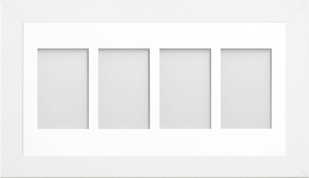 Frame Company Watson White Multi-Aperture Photo Frame with Mount, 20x10 for 6x4 (x4 P) * Choice of Frame Colour and Mount Design* NEW