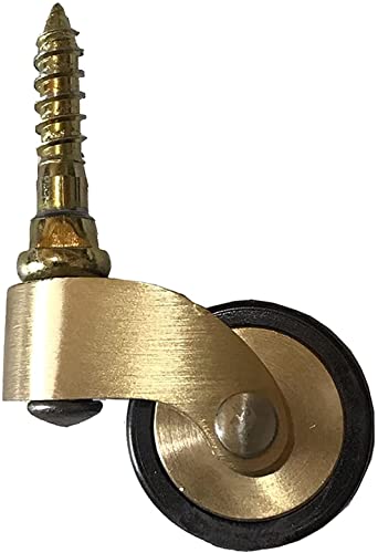 GAXQFEI Heavy Dutyer Wheels, 360 ° Swiveler, Solid Brasser, Trolleynitureer + Free Fitting, Retro Style, Height 60 Mm/Brass/1Pc